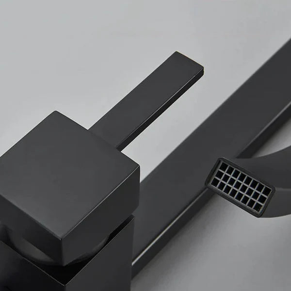 Robinet mitigeur lavabo salle de bain haut design - Noir - Laiton