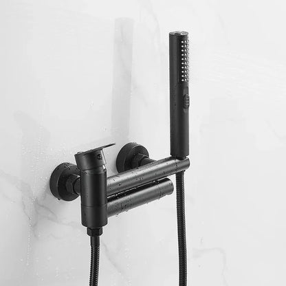 Robinet mitigeur baignoire salle de bain design moderne douchette - Noir - Laiton