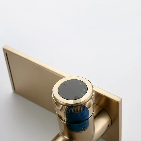 Robinet mitigeur moderne bec plat - Doré - Laiton