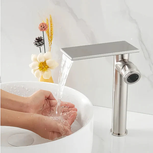 Robinet mitigeur moderne bec plat - Argenté - Laiton