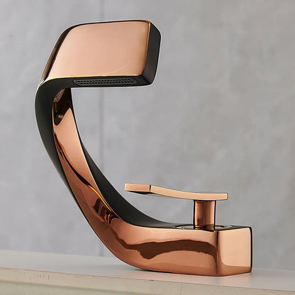 Robinet mitigeur design incurvé cascade - Argenté - Laiton