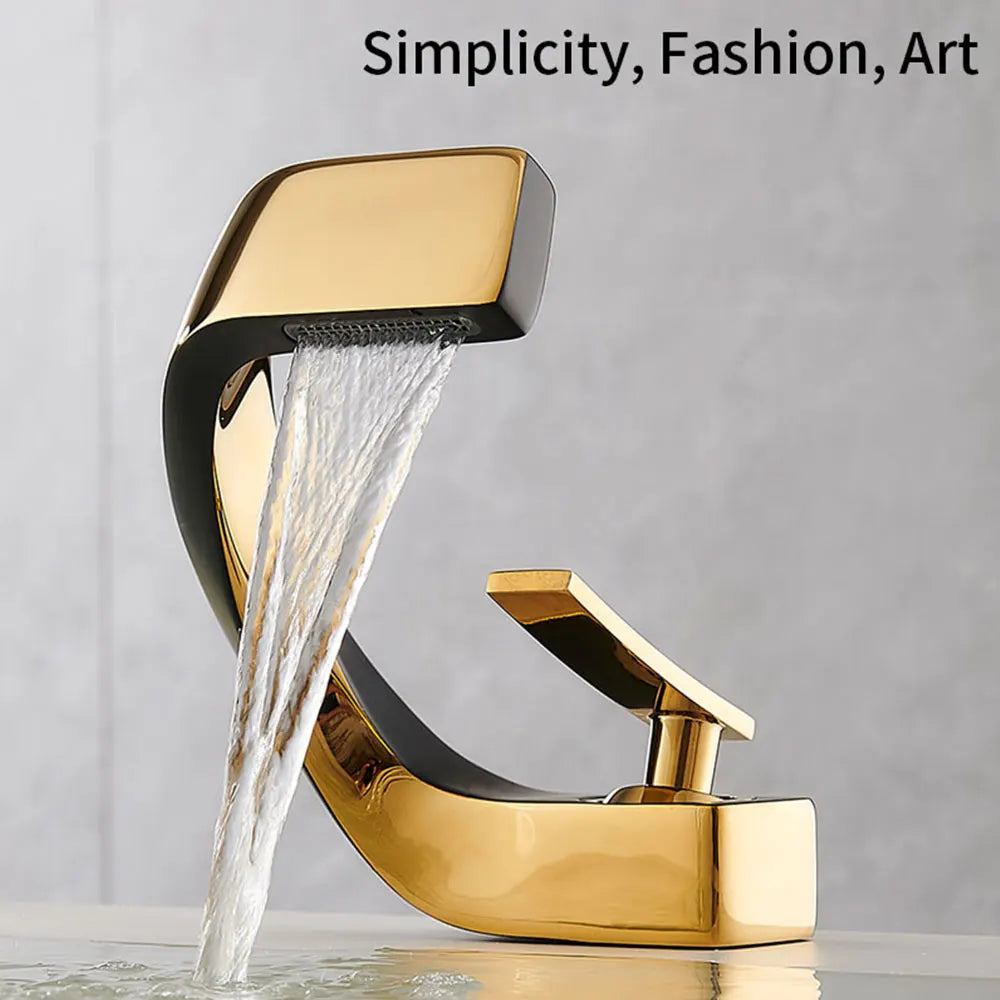 Robinet mitigeur design incurvé cascade - Argenté - Laiton