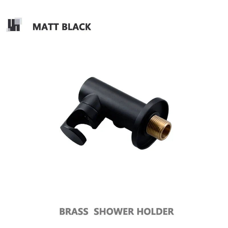 Robinet mitigeur douche salle de bain douchette rond - Noir - Laiton