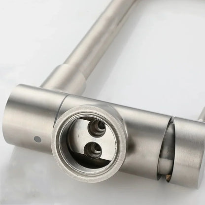 Robinet mitigeur évier cuisine pivotant pliable - Argenté