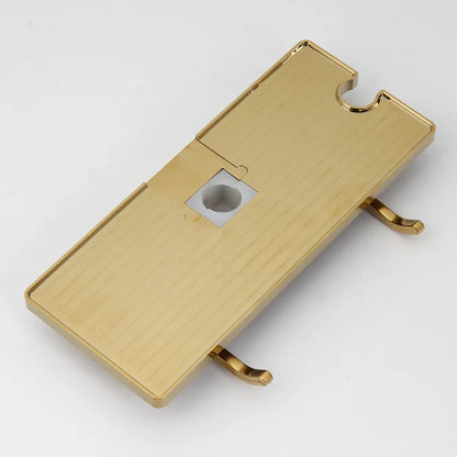 Robinet mitigeur salle de bain baignoire douche - Blanc Doré (fond gris)