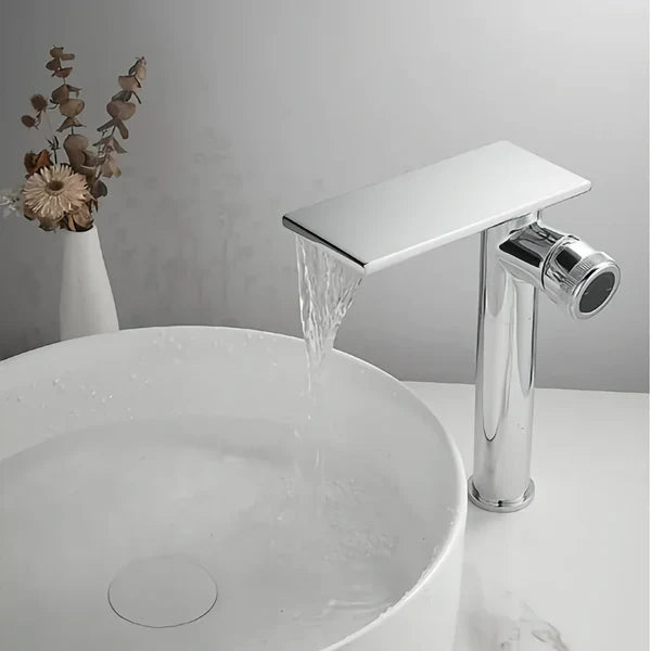 Robinet mitigeur moderne bec plat - Argenté - Laiton