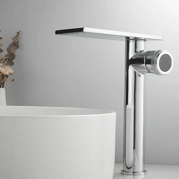 Robinet mitigeur moderne bec plat - Argenté - Laiton