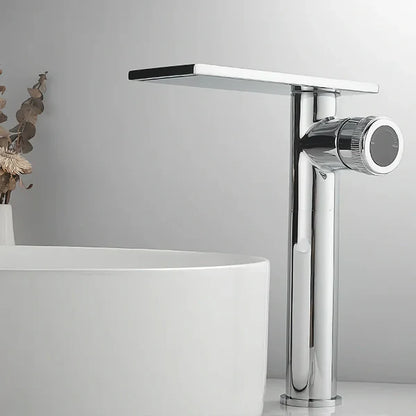 Robinet mitigeur moderne bec plat - Argenté - Laiton