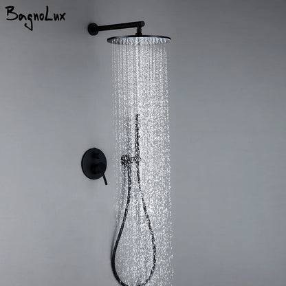 Robinet mitigeur douche salle de bain rond mural encastrable - Doré rose - Laiton