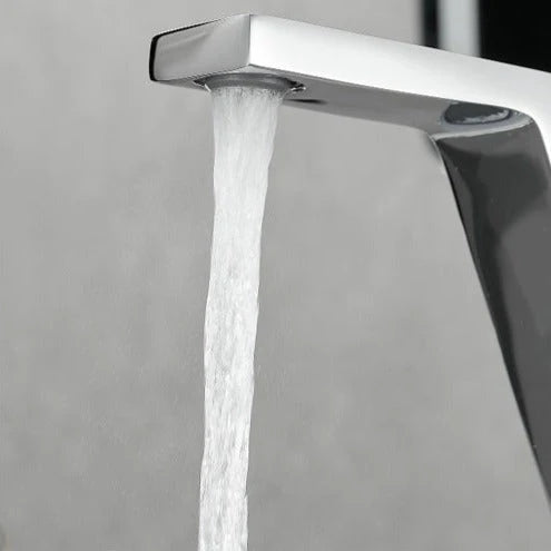 Robinet mitigeur salle de bain lavabo design contemporain - Argenté