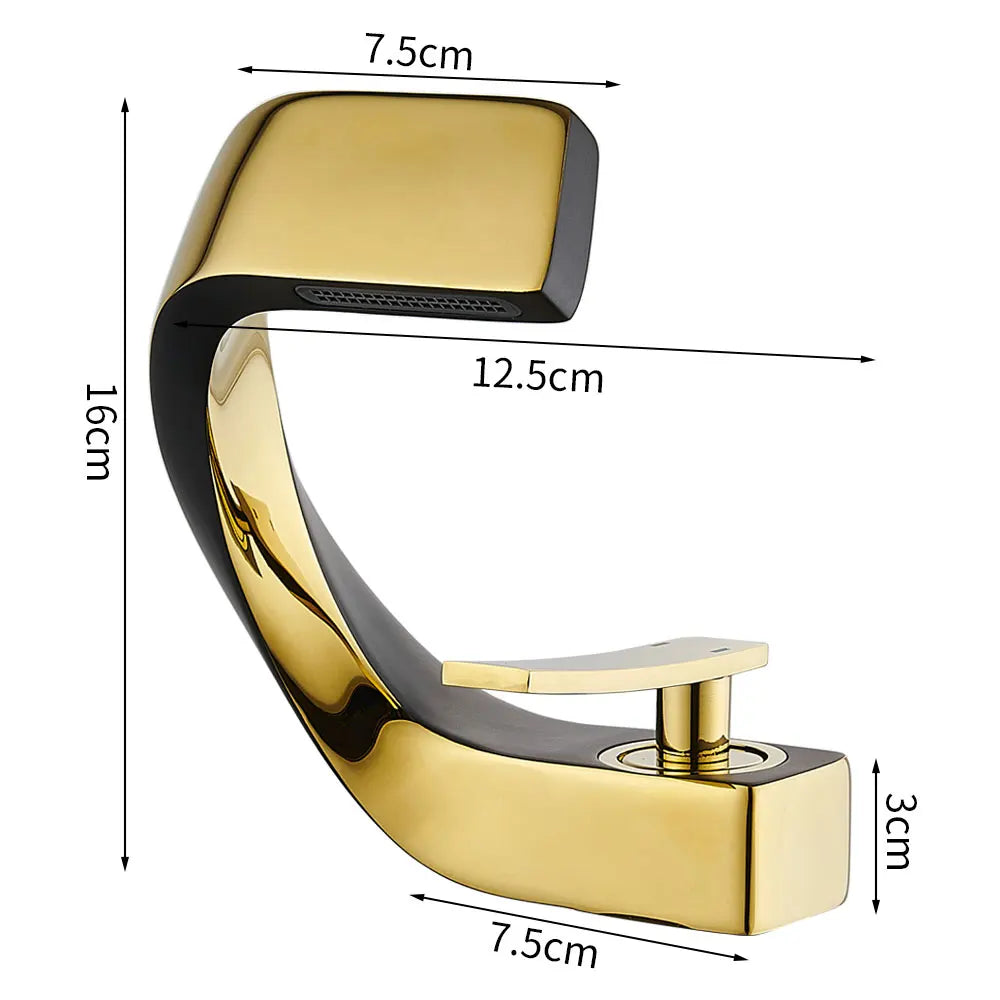 Robinet mitigeur design incurvé cascade - Argenté - Laiton