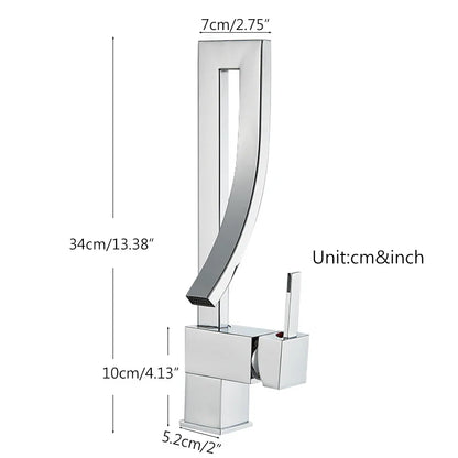 Robinet mitigeur lavabo salle de bain haut design - Noir - Laiton