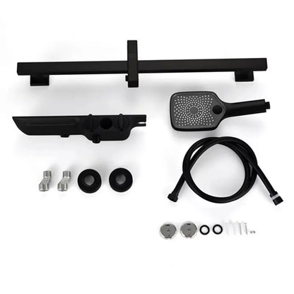 Robinet baignoire salle de bain cascade douchette affichage numérique - Noir - Laiton