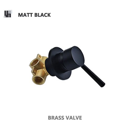 Robinet mitigeur douche salle de bain douchette rond - Noir - Laiton