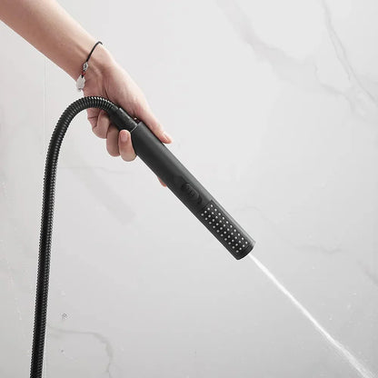 Robinet mitigeur baignoire salle de bain design moderne douchette - Noir - Laiton