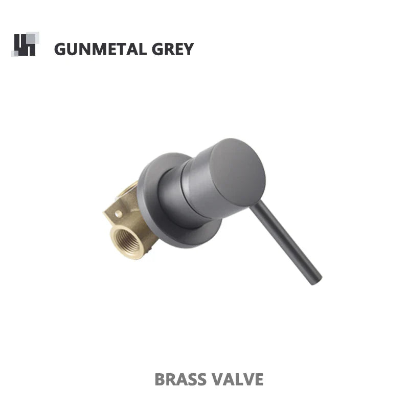 Robinet mitigeur douche salle de bain douchette rond - Noir - Laiton