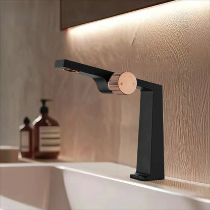 Robinet mitigeur salle de bain lavabo design contemporain - Doré - Laiton