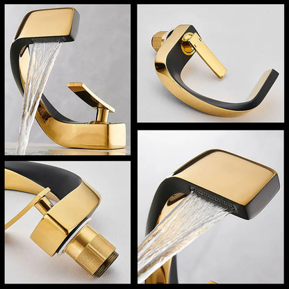 Robinet mitigeur design incurvé cascade - Argenté - Laiton