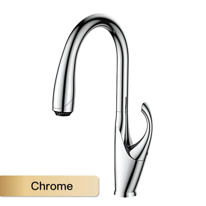 Robinet mitigeur évier cuisine design moderne flexible douchette - Noir / Argenté - Laiton