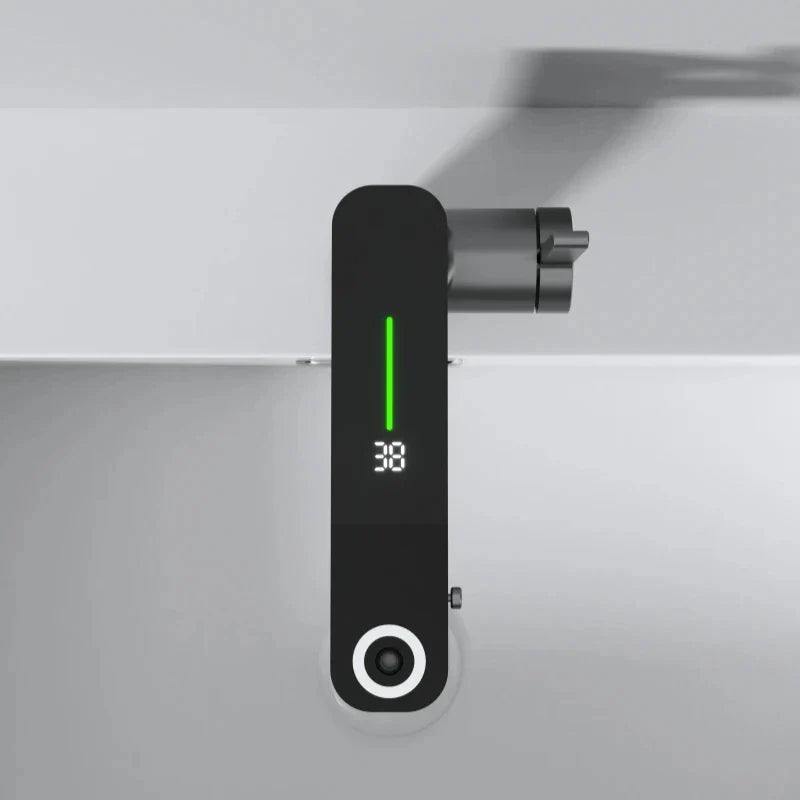 Robinet mitigeur salle de bain lavabo fontaine température numérique - Argenté