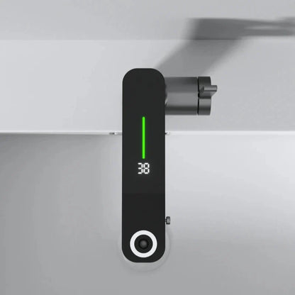 Robinet mitigeur salle de bain lavabo fontaine température numérique - Argenté