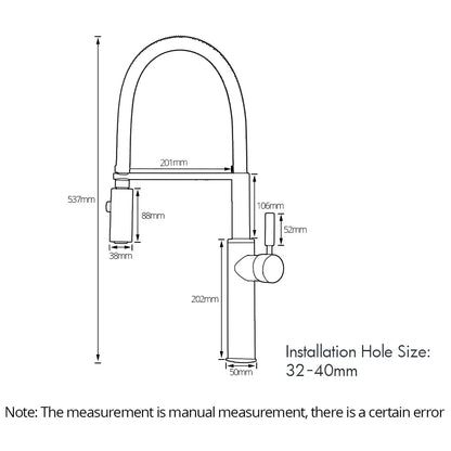 Robinet mitigeur évier cuisine flexible douchette design - Doré - Laiton