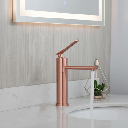 Robinet mitigeur moderne salle de bain lavabo - Doré rose - Laiton