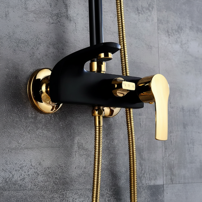 Robinet mitigeur salle de bain baignoire douche - Noir Doré