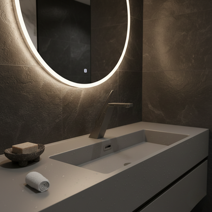 Robinet mitigeur salle de bain lavabo design contemporain - Argenté