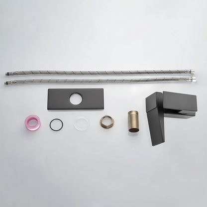 Robinet mitigeur salle de bain lavabo thermostatique affichage numérique - Noir - Laiton