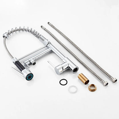 Mitigeur Robinet cuisine avec douchette flexible et bec chromé