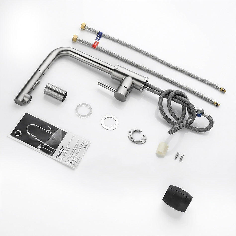 Mitigeur Robinet cuisine avec douchette extractible acier