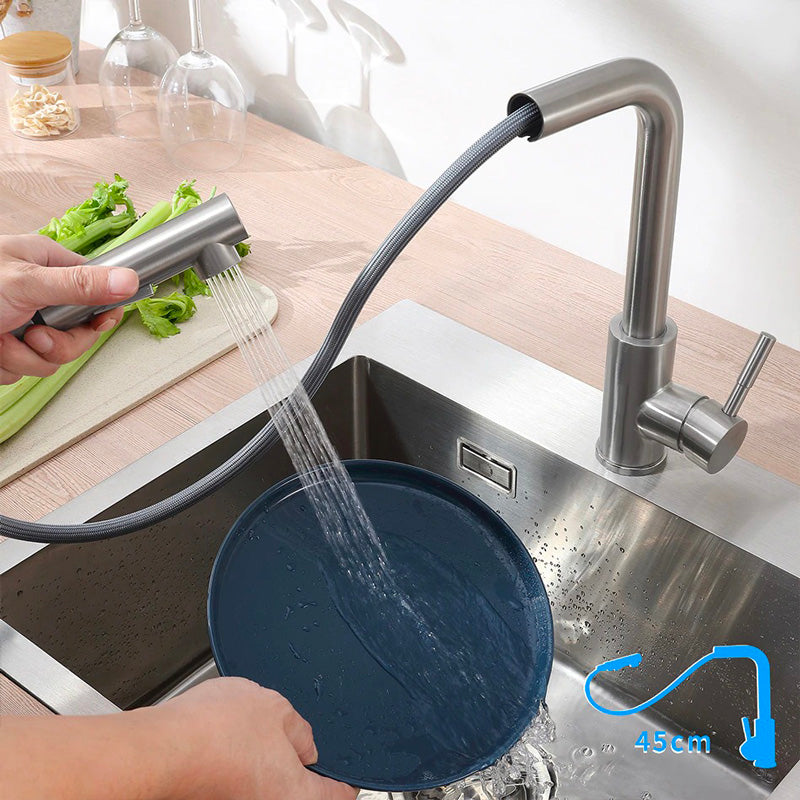 Mitigeur Robinet cuisine avec douchette extractible acier