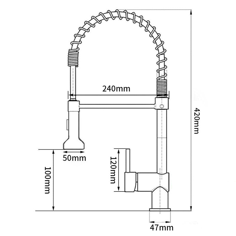 Mitigeur Robinet cuisine avec douchette flexible doré