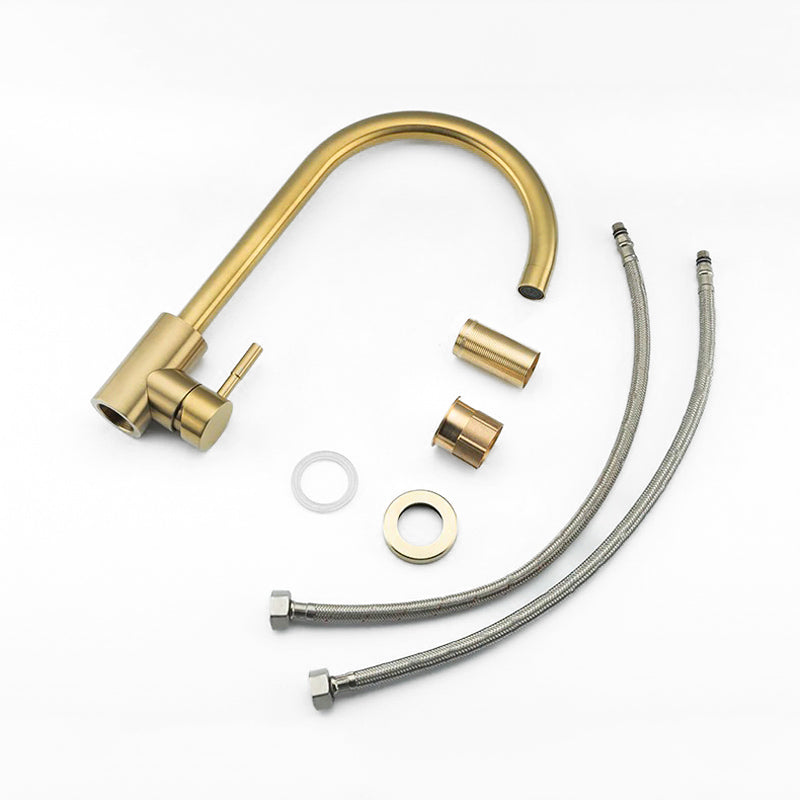 Mitigeur Robinet cuisine col de cygne doré