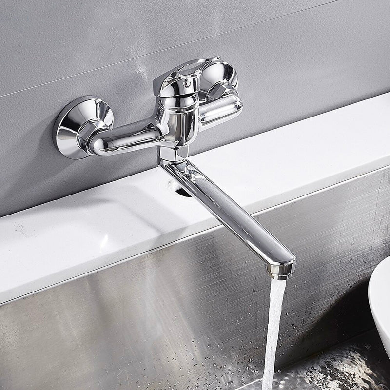 Mitigeur Robinet mural cuisine à bec chromé