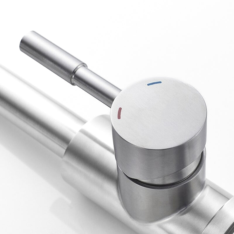 Mitigeur Robinet lavabo acier brossé CYGNE rectangulaire