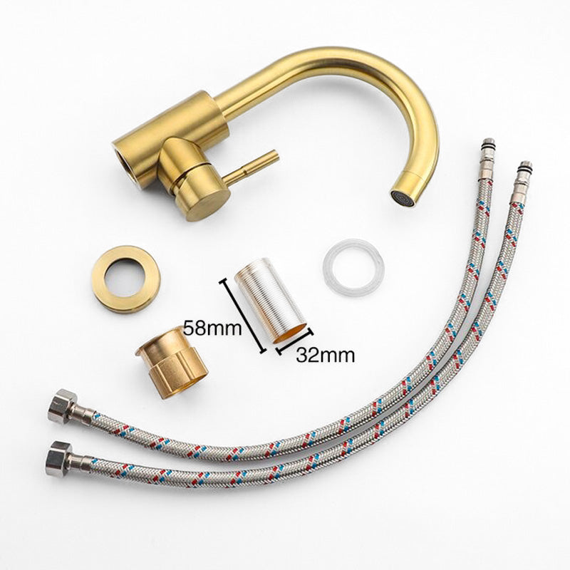 Mitigeur Robinet lavabo doré CYGNE