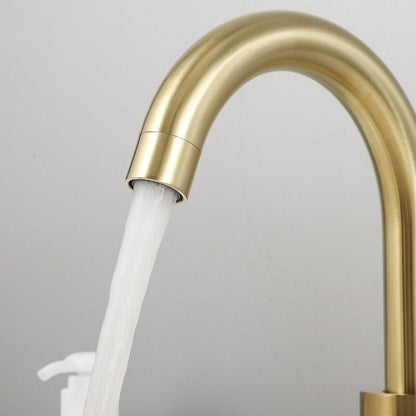 Mitigeur Robinet lavabo doré CYGNE