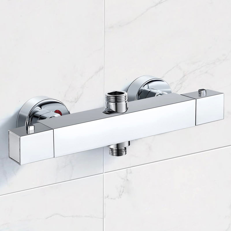 Mitigeur Robinet thermostatique douche chromé 2 sorties EVO carré